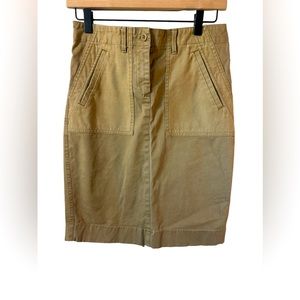 J Crew khaki utility pencil skirt sz 4 City Fit. career casual Preppy staple